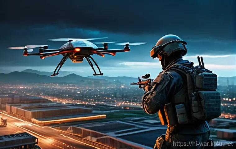 세계 최강 군대 비교 - **Prompt:** "A futuristic battlefield scene at dusk. Highly advanced military personnel, both male a...